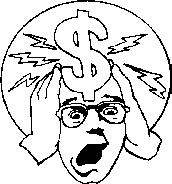 image of an overwhelmed man holding his head and a dollar sign and lightning bolts above his head